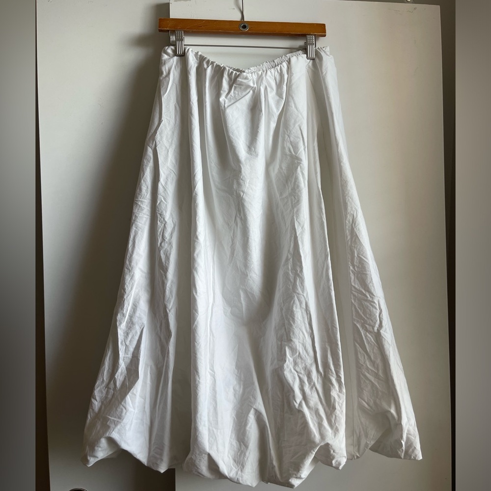 Zara Balloon MIDI Skirt | White